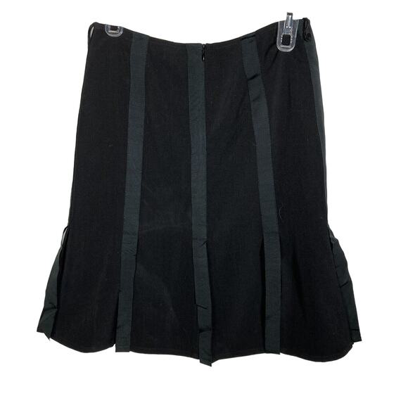 NWT Philippe Adec Black A Line Skirt Ribbon Accents Sz 6 - Picture 3 of 5